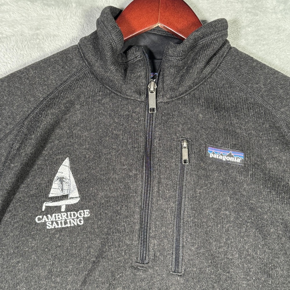 Patagonia‎ Sweater Mens Medium Black Better 1/4 Zip Fleece Cambridge Sailing